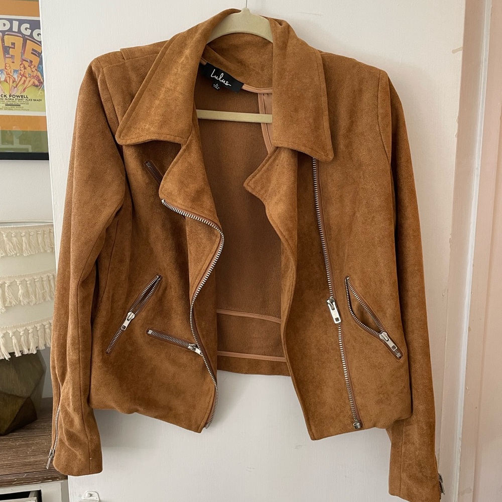 Lulu's Brown Suede Leather Jacket